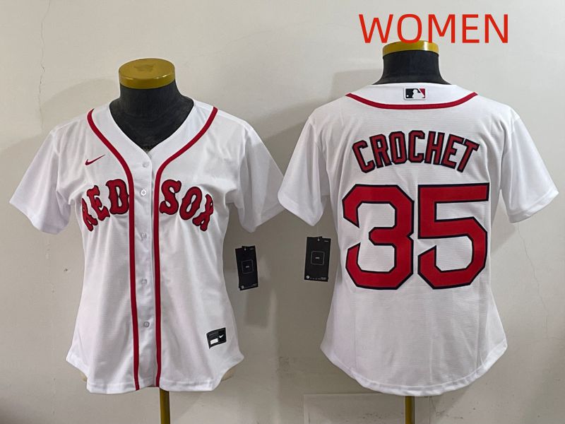Women 2025 Boston Red Sox #35 Crochet White Game Nike MLB Jersey style 1->women mlb jersey->Women Jersey